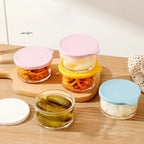 Round Glass Food Storage Containers, Set of 4