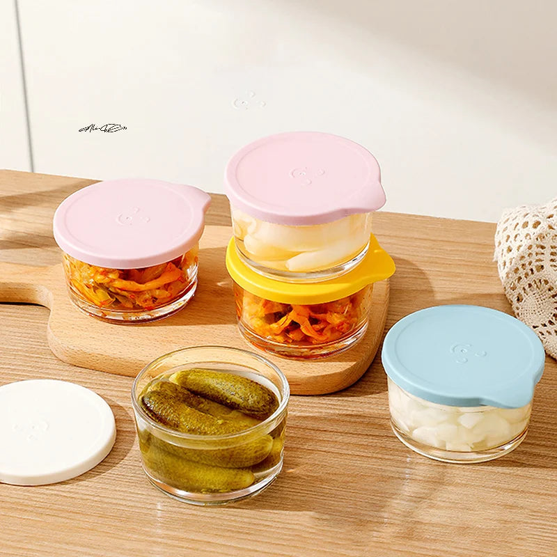 Round Glass Food Storage Containers, Set of 4